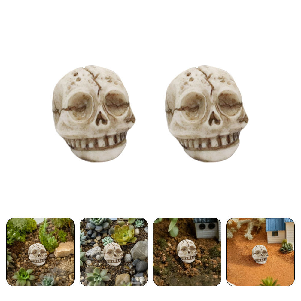 Aquarium Decor - 20 szt. żywicznych uśmiechniętych czaszek dekoracyjnych